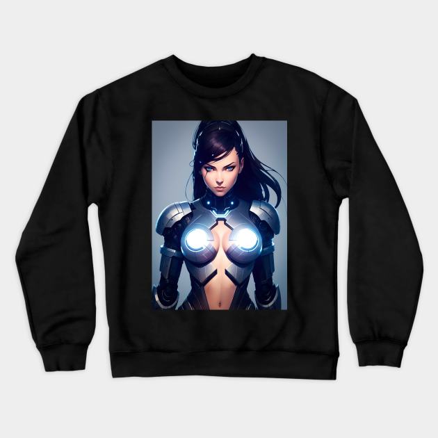 Cyberpunk girl Crewneck Sweatshirt by TeEmporium